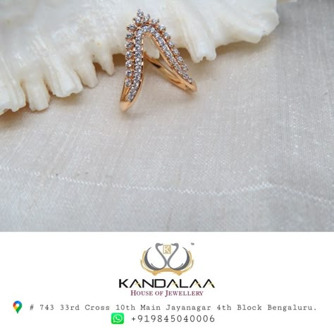 Pradhanam Rings Latest, Diamond Vanki Ring, Latest Vanki Ring Designs, Prathanam Ring Designs, Vanki Ring Design, Vanki Designs Jewellery, Vanki Ring, Small Diamond Stud Earrings, Nose Ring Designs