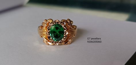 G7 jewellers 9206205060 Gold Earrings With Price, Gents Ring, Online Gold Jewellery, Mens Gold Jewelry, Antique Gold Jewelry, Mens Gold, Emerald Ring, Antique Rings, Gold Jewellery