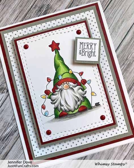 Childrens Christmas Cards, Gnome For The Holidays, Kids Stamps, Cute Christmas Cards, Handmade Christmas Card, Stamps Collection, Christmas Card Art, Homemade Christmas Cards, Whimsy Stamps