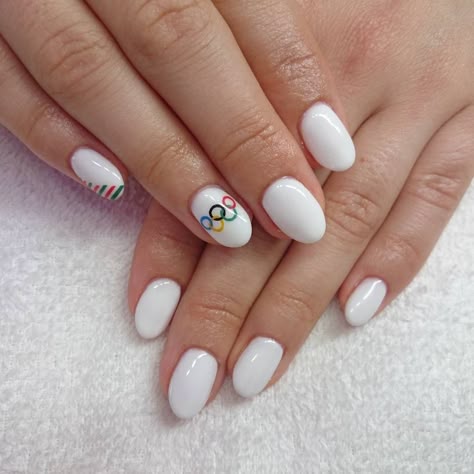 Olympic Nails 2024, Olympic Nails Art Designs, Athletic Nails, Gymnastics Nails, Nail Ideas For Kids, Paris Nail Art, Sport Nails, Olympic Nails, Gymnastics Bars