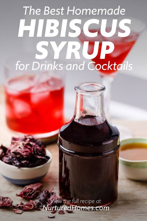 Hibiscus Simple Syrup Recipe, Hibiscus Recipes, Syrup For Drinks, Hibiscus Recipe, Homemade Syrups, Hibiscus Syrup, Simple Syrup Recipe, Simple Syrups, Syrup Recipes