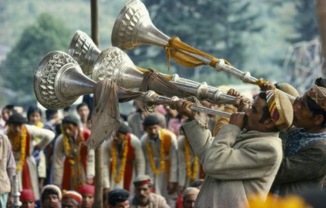 Kullu Dussehra trumpets. Kullu Dussehra, Dussehra Celebration, All That Remains, Travel India, Architecture Model House, Indian Culture, Trumpets, Himachal Pradesh, Culture Travel