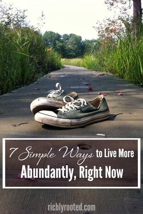 Here are 7 simple ways to live more abundantly so you can thrive in everyday, normal life. These are things you can enjoy on any budget, with any schedule--you just have to be intentional! #IntentionalLiving via @richlyrooted Life Overhaul, Blue Bike, Christian Homemaking, Living Simply, Simplifying Life, Survival Mode, Neat Ideas, Live Simply, Intentional Living