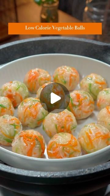 Vegetable Balls Recipe, Low Calorie Chinese Recipes, Low Calorie Korean Recipes, Low Calorie Asian Recipes, Low Calorie Vegetable Recipes, Chinese Food Recipes Vegetarian, Chinese Vegetables Recipes, Low Calorie Recipes Vegetarian, Cooking Recipes Videos