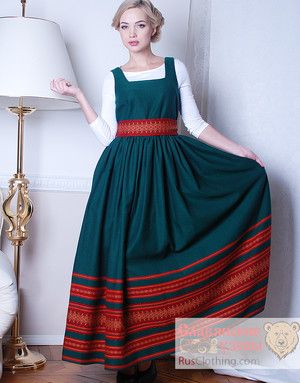 Russian Sarafan, Folk Style Clothing, Finnish Costume, Slavic Dress, Folk Outfit, Russian Dress, Boho Winter Outfits, Winter Maternity Outfits, Russian Clothing