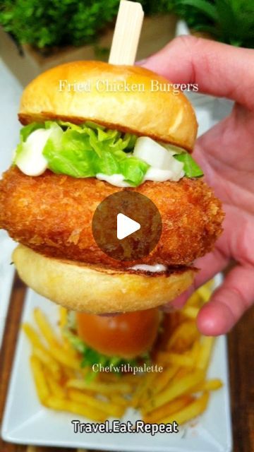 1,485 likes, 59 comments - chefwithpalette on January 16, 2024: "Somedays all you need is a good fried chicken burger and everything seems to be okay 😌 Ingredients and steps: 500g boneless chicken ..." Mini Chicken Burgers, Good Fried Chicken, Crispy Chicken Burgers, Fried Chicken Burger, Dried Parsley, Chicken Burger, Mini Burgers, Deep Fry, Air Fry