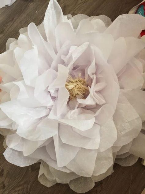 Giant Tissue Paper Flowers, Flowers Party Decor, Giant Paper Flowers Diy, Big Paper Flowers, Tissue Paper Craft, Tissue Paper Flowers Diy, Tissue Paper Crafts, Tissue Flowers, Easy Paper Flowers