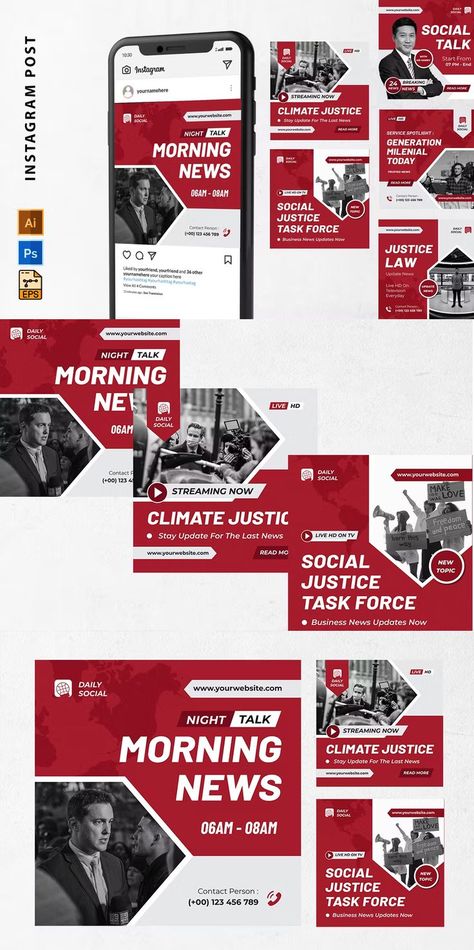 Infographic Design Layout Instagram, Instagram News Post Design, News Social Media Design, News Template Design, News Layout Design, News Instagram Post, News Layout, Infographic Design Layout, Graphic Design Infographic