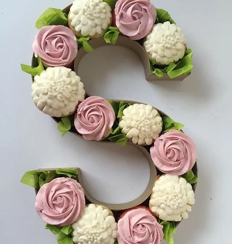 Home Page | Alexander Baking Co | Rogers, Arkansas S Letter Cake Design, Monogram Cupcakes, Pull Apart Cupcake Cake, Rogers Arkansas, Cake Pulls, Cake Lettering, Cake With Strawberry, Cupcake Decorating Tips, Pull Apart Cupcakes