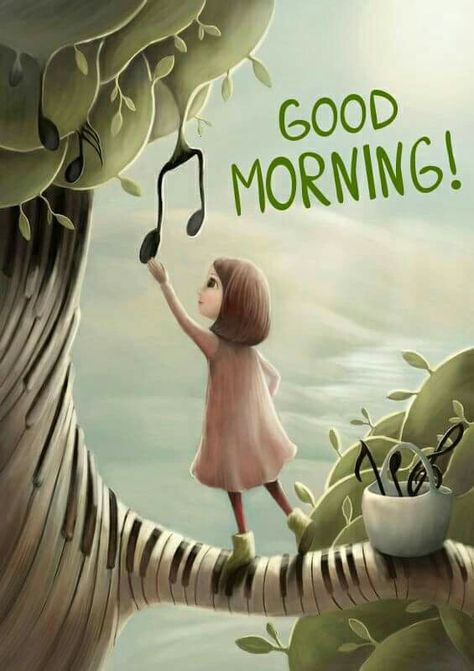 Good morning Music Note Painting, Music Drawings, Music Illustration, Music Artwork, Musical Art, Art Et Illustration, Musical Notes, Music Note, Arte Fantasy