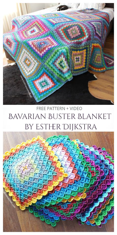 Bavarian Buster Blanket Free Crochet Patterns - DIY Magazine Bavarian Crochet, Fathers Gifts, Crochet Throws, Stash Buster, Crochet Blanket Afghan, Yarn Craft, Crochet Bedspread, Blanket Diy, Manta Crochet