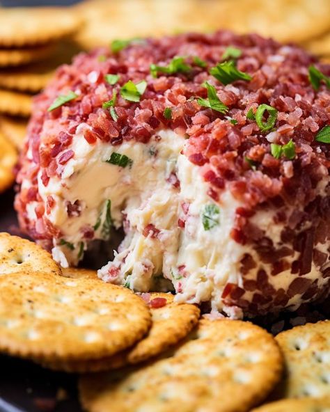 I just tried this childhood favorite recipe and it brought back all the nostalgia Dried Beef Cheeseball, Chipped Beef Cheeseball, Beef Cheeseball, Chipped Beef Cheese Ball, Cheesy Balls, Beef Cheese Ball, Beef Ball, Cheese Ball Recipes Easy, Creamed Chipped Beef