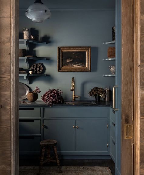 Sean Anderson, Bespoke Interiors, Butler's Pantry, Style Deco, Blue Kitchens, Kitchen Paint, Shelf Styling, Blue Walls, Home Decor Trends