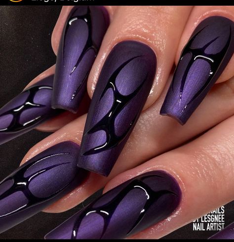 Black And Purple Nails, Light Pink Acrylic Nails, Midnight Purple, Sassy Nails, Airbrush Nails, Purple Nail Designs, Nail Art Ombre, Nails Black, Pink Acrylic Nails