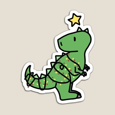 Cute T Rex Drawing, Small Christmas Drawings, Dino Christmas Wallpaper, T Rex Drawing, Christmas Dinosaur Drawing, Easy Dinosaur Drawing, Sticker Dino, Stickers Dinosaur, Tree Rex