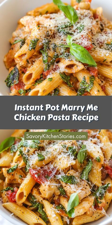 Experience the ultimate comfort food with Instant Pot Marry Me Chicken Pasta Recipe. This savory dish features succulent chicken in a creamy sauce over pasta, all made effortlessly in your Instant Pot. Perfect for busy nights or date nights, it’s a must-try in your Instapot recipes repertoire! Instant Pot Marry Me Chicken, Chicken Ziti, Marry Me Chicken Pasta, Marry Me Chicken Recipe, Instant Pot Pasta Recipe, Marry Me Chicken, Instant Pot Recipes Chicken, Chicken Pasta Recipes, Instant Pot Dinner Recipes