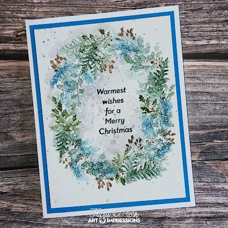 Art Impressions Blog: Christmas Wreath cards by Tricia O'Bin Christmas Wreath Cards, Tiny Stamps, Wreath Cards, Watercolor Stamps, Art Impressions Cards, Art Impressions Stamps, Fun Wreath, Christmas Card Inspiration, Cards Art