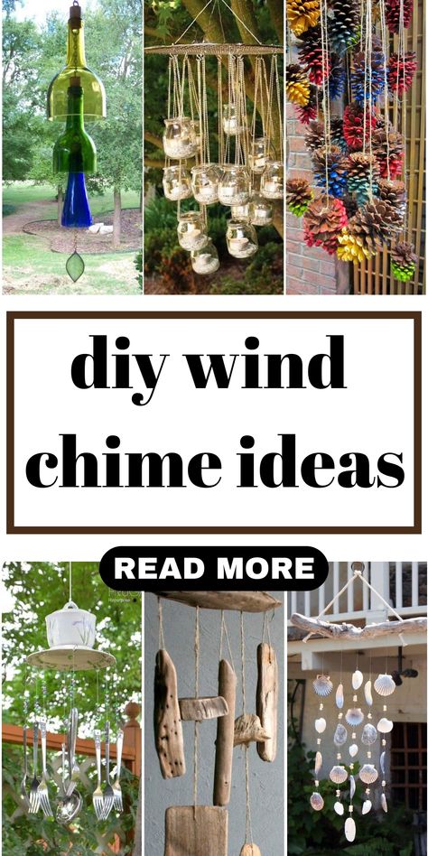 The wind chimes not only can decorate but also bring funny sounds to your house. If you feel your backyard is too monotonous and faint, these wind chimes can help beautify and bring the fun that you are looking for. Diy Can Windchime, Wind Chimes Recycled Materials, Wood Chimes Diy, Flower Pot Wind Chime, Easy Diy Wind Chimes, Wind Chimes Craft Unique, Christmas Wind Chimes Diy, Driftwood Wind Chime Ideas, Wooden Wind Chimes Diy