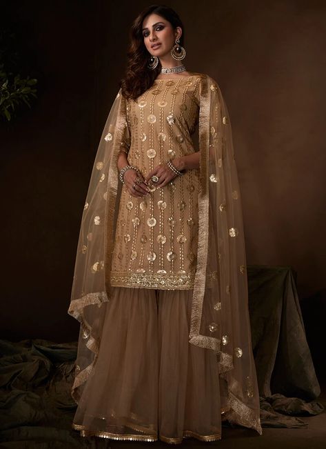 Desi Suits, Sharara Style, Designer Sharara Suits, Designer Sharara, Raspberry Blush, Gharara Suits, Embroidered Sharara, Indian Wedding Sarees, Sharara Suits