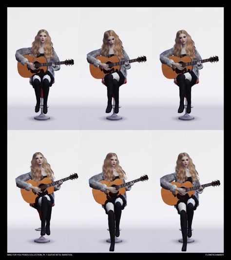 Flower Chamber: SING FOR YOU Poses collection, pt.1: Guitar Sets • Sims 4 Downloads Ts4 Poses, Sims 4 Black Hair, 4 Poses, The Sims 4 Pc, Sing For You, Sims Games, Sims 4 Characters, Sims4 Clothes, Sitting Position