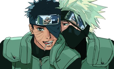 Obito And Kakashi, Ultimate Naruto, Obito Kakashi, Kid Kakashi, Naruto 6, Kakashi Hokage, Team Minato, Kakashi And Obito, Naruto Sharingan