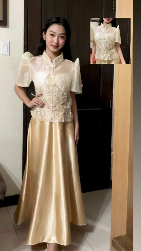 Modern Filipiniana Plus Size, Filipino Attire, Filipino Costume, Filipiniana Modern, Debut Program, Modern Filipiniana Dress, 50 Anniversary, Modern Filipiniana, Filipiniana Dress