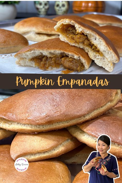 Authentic Pumpkin Empanadas, Empanadas Recipe Sweet Potato, Homemade Pumpkin Empanadas, Recipes For Canned Pumpkin, Pumpkin Empanadas Recipe Easy, Easy Empanadas Recipe Dough, Mexican Pastry Recipes, Piloncillo Recipes, Pumpkin Empanadas Mexican Recipe