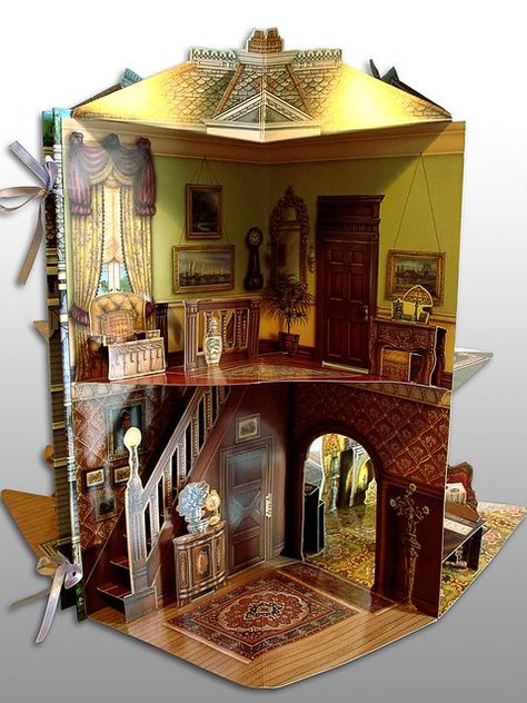 Pop Up Doll House Book, Pop Up Paper Doll House, Pop Up Doll House, Victorian Doll House, Pop Up House, Arte Pop Up, Victorian Paper Dolls, Paper Dollhouse, Victorian Paper