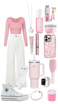 Fashion: #fashion, #style, #outfitinspiration, #beauty Coquette Bday Outfit, Pale Pink Outfits For Women, B Day Fits, Pink Outfit Collage, Hot Pink Skirt Outfit Ideas, Cute Pink Outfits Casual, Cute Dressy Outfits For School, Shein Outfits Pink, Cute Pink Outfit Ideas