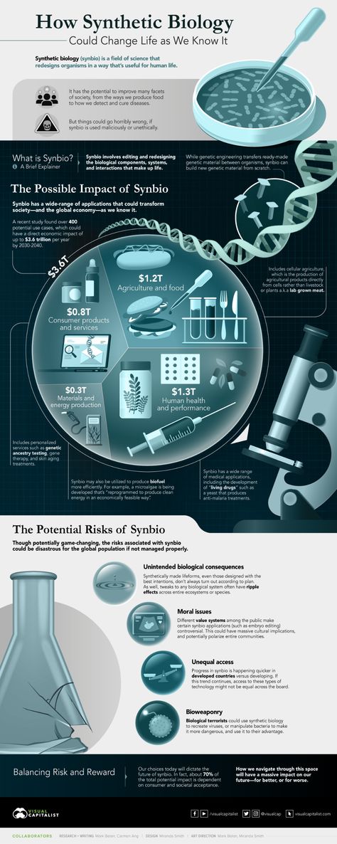 Synthetic Biology: The $3.6 Trillion Science Changing Life as We Know It Synthetic Biology Art, Science Infographics Biology, Infographic Biology, Molecular Biology Art, Assignment Design, Scientific Poster Design, Academic Poster, Synthetic Biology, Science Infographics