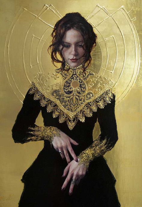 Stephanie Rew, Bizarre Magazine, Beautiful Bizarre, The Alchemist, Bizarre Art, Gold Leaf Art, Magazine Art, Figure Painting, Figurative Art