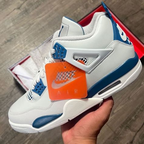 Jordan 4 Retro Military Blue (2024) Batman Bebe, Jordan 4 Military Blue, Fire Shoes, Nike Shoes Women Fashion, Pretty Sneakers, Nike Shoes Air Force, Jordan Shoes Girls, Jordan Shoes Retro, Pretty Shoes Sneakers