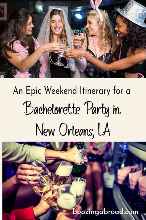 Looking for an epic location for your bride? A bachelorette party in New Orleans, LA has everything you could possibly want for a weekend! This guide includes: - what to do - where to stay - where to drink - what to eat - and more! #bachelorettepartyinneworleans #nolabachoretteparty Bachelorette Party Outfit New Orleans, Bachelorette Party In New Orleans, Witchy New Orleans Bachelorette Party, Candy Bachelorette Party, Bachelorette In New Orleans, New Orleans Bachelorette Party Itinerary, Bachelorette Party New Orleans, New Orleans Bachelorette Party Outfit, Nola Bachelorette Party Outfits