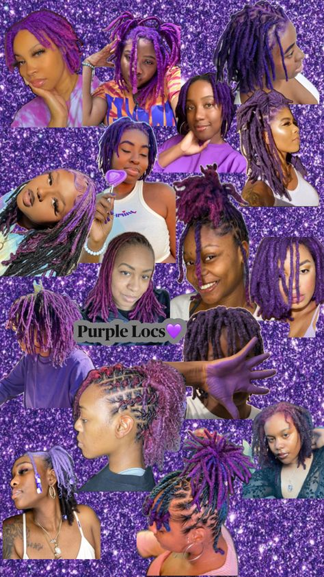 Locs Purple Locs, Purple Dreads, Dreadlocks Hair Care, Cute Hair Colors, Short Locs Hairstyles, Dreadlock Style, Dyed Hair Inspiration, Braided Cornrow Hairstyles, Dyed Natural Hair