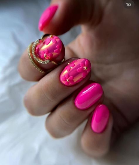 Neon Pink Nails Art, Neon Pink Nails, Summer Gel Nails, French Acrylic Nails, Leopard Nails, Exotic Nails, Manicure Ideas, Chic Nails, Nail Shapes