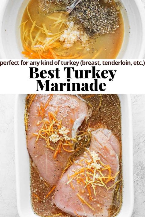 Easy Turkey Marinade Recipes, Marinade Turkey Recipes, How To Marinate Turkey Breast, How To Season Turkey Breast, Thanksgiving Turkey Marinade, Marinade For Turkey Tenderloin, Grilled Turkey Cutlets, Grilled Turkey Cutlet Recipes, Turkey Marinated Recipes