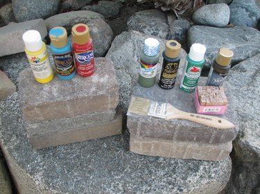 How to Paint Bricks to Look Like Books | eHow Paint Bricks For Garden, Paint Bricks, Painted Bricks Crafts, Brick House Designs, Painted Pavers, Brick Crafts, Brick Projects, Brick Art, Brick Garden