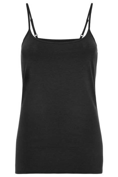 Tall Women Fashion, Women's Vests, Blue Cami, Two Strap Sandals, Black Cami Top, Black Cami, Stretch Cotton Fabric, Black Camisole, Long Tall Sally