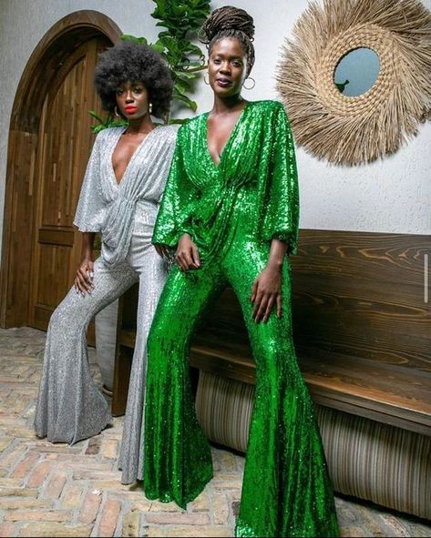 70s Sequin Jumpsuit, 70s Soul Train Fashion Women, 70s Disco Theme Party Outfit, 70s Party Outfits Women, 70s Aesthetic Black Women, 70s Jumpsuits For Women, Disco Goddess, Disco Outfit For Women, 70s Fashion African American