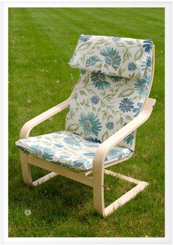 Are you looking to make new cushions for an outdoor lounge chair or Adirondack chair? Hinged cushions work well for this and a variety of other applications. These long cushions serve as both the s… Ikea Patio Furniture, Ikea Chair Cover, Ikea Patio, Ikea Outdoor Furniture, Diy Chair Cushions, Poang Chair, Ikea Poang Chair, Ikea Outdoor, Fleece Projects