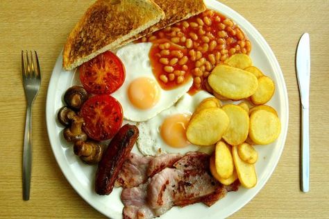 British Breakfast, Big Chefs, Full Day Of Eating, Protein Rich Breakfast, Day Of Eating, British Dishes, Full English Breakfast, Big Breakfast, Cooked Breakfast