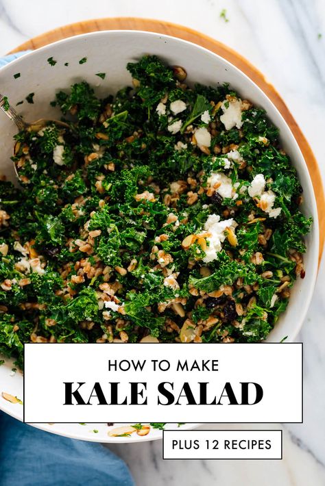 12 Favorite Kale Salads (plus tips!) - Cookie and Kate Vegetarian Potluck, Best Kale Salad, Kale Salad Dressing, Gf Soups, Supper Sides, Kale Salads, How To Make Kale, Ww Meals, Kale Salad Recipes