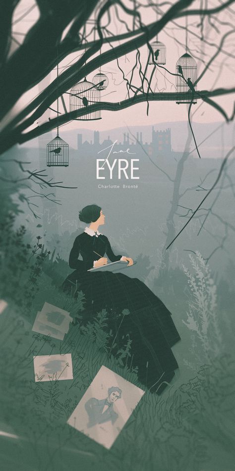 Jane Eyre Book Cover, Jane Eyre Book, Book Cover Illustration, Jane Eyre, Book Posters, Book Cover Art, Adobe Photoshop Lightroom, Classic Literature, Photoshop Lightroom