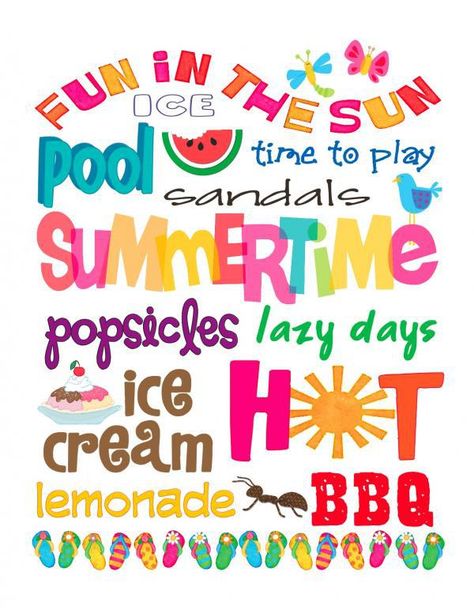 Free Printable Wall Art | And lastly, this fun and whimsical print from Two Yellow Birds Decor ... Summer Subway Art, Subway Art Printables, Summer Printables, U Bahn, Design Brochure, Pool Time, Subway Art, Summertime Fun, Free Summer