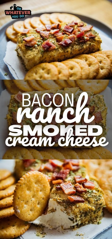 Smoked Cream Cheese With Bourbon Bacon Jam, Smoked Cream Cheese Recipe Dessert, Sweet Smoked Cream Cheese, Smoked Cheese Ball, Cold Smoked Cream Cheese, Unique Smoker Recipes, Cold Smoker Recipes, Smoked Dinner Ideas, Smoked Snacks