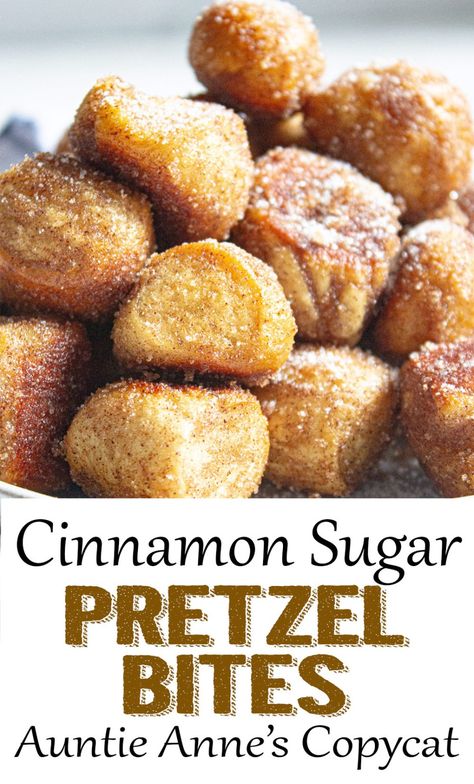 Cinnamon Sugar Pretzel Bites (Auntie Anne's Copycat) - Coco and Ash Homemade Auntie Annes Pretzels, How To Make Auntie Annes Cinnamon Pretzels, Pretzel Bites Auntie Annes, Auntie Anne's Pretzel Recipe, Copycat Auntie Anne’s Pretzel Bites, Auntie Anne’s Cinnamon Sugar Pretzel Recipe, Mr Pretzel Copycat Recipe, Auntie Annes Pretzel Recipe Cinnamon Sugar, Auntie Annes Cinnamon Pretzel Recipe