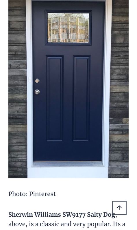 Blue Entry Door, Front Door Cedar, Navy Blue Front Door, Blue Front Door, Entry Door, Paint Colors For Home, Front Doors, Traditional Decor, House Stuff