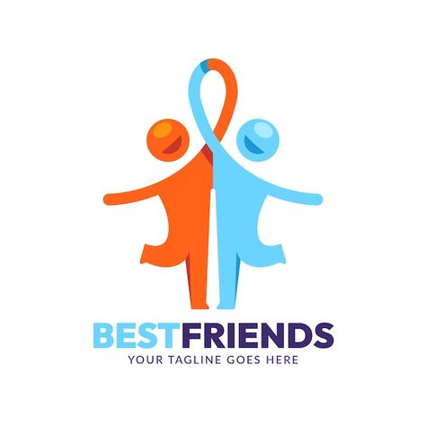 Best Friend Logo Design, Group Logo Design Ideas, Friendship Logo Design, Best Friend Logo, Friend Logo Design, Logo Association, Friendship Logo, Association Logo Design, People Template