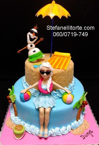 FROZEN CAKE - SUMMER TIME - Cake by stefanelli torte - CakesDecor Olaf Summer Party, Olaf And Elsa, Olaf Birthday Party, Summer Birthday Cake, Olaf Summer, Olaf Birthday, Disney Frozen Cake, Olaf Cake, Frozen Theme Cake