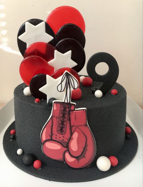 Boxing Cake Ideas, Boxing Cake, Boxing Gloves Cake, Bf Bday, Ninjago Birthday, 2 Birthday Cake, Communion Cakes, Diy Roses, Cute Desserts